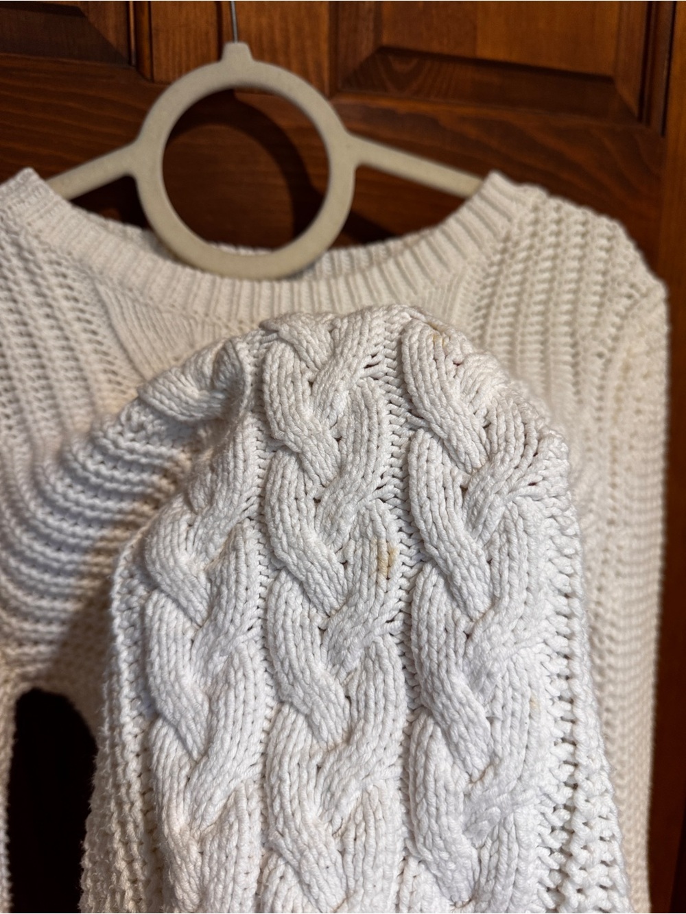 Nautica Cream Cable Knit Crewneck Sweater *read description - Picture 3 of 8